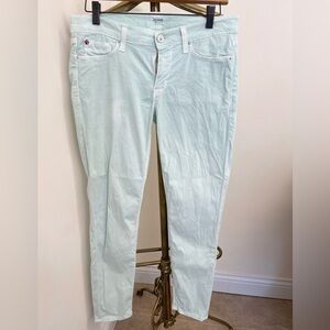 Pretty pastel hudson krista crop skinny jeans!